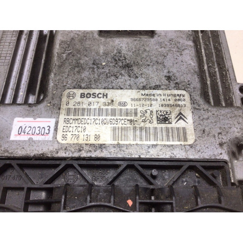 Peugeot 207 Citroen C3 Motor Beyni 0281017333 9677013180 EDC17C10