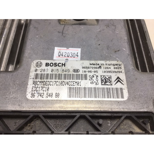 Citroen C3 1.4 Motor Beyni 0281015849 EDC17C10 9674254080