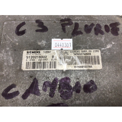 Citroen C3 1.6 Motor Beyni S120216002B HW9640922780 SIM82