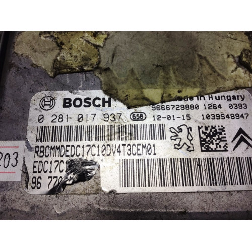 Peugeot 206 1.6 Motor Beyni 0281017937 9677031380 EDC17C10