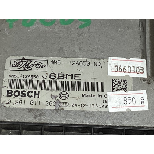Ford Focus 1.6 TDCI Motor Beyni 0281011263 4M51-12A650-ND 6BME