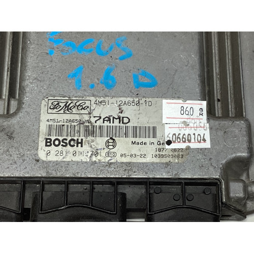 Ford Focus 1.6 TDCI Motor Beyni 4M51-12A650-YD 0281011701 7AMD
