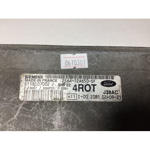 Ford Fiesta 1.4 Motor Beyni SIM22 S118107002J 2S6A-12A650-SF 4ROT