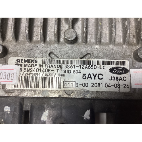 Ford Fiesta 1.4 Motor Beyni 5WS40140E-T 3S61-12A650-LC SID804 5AYC