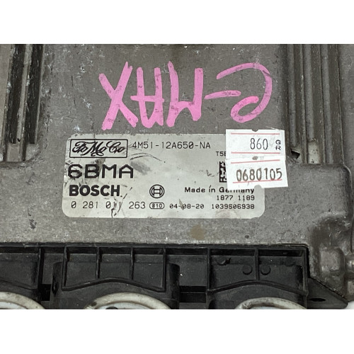 Ford Focus 1.6 TDCI Motor Beyni 0281011263 4M51-12A650-NA 6BMA