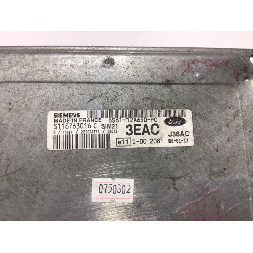 Ford Fiesta Motor Beyni 6S61-12A650-PC S118763016C SIM21