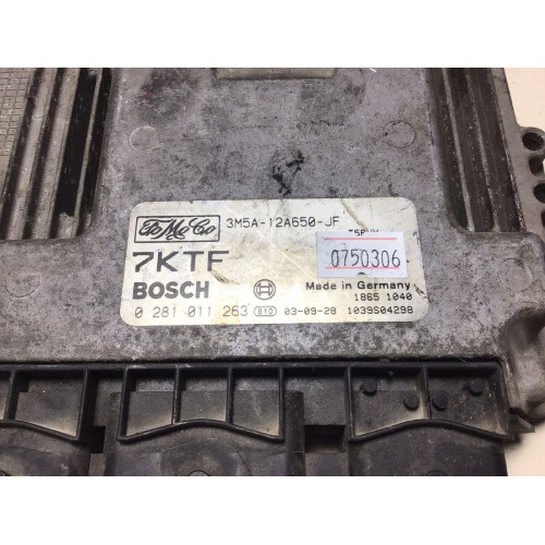 Ford Focus 1.6 TDCI Motor Beyni 0281011263 3M5A-12A650-JF 7KTF