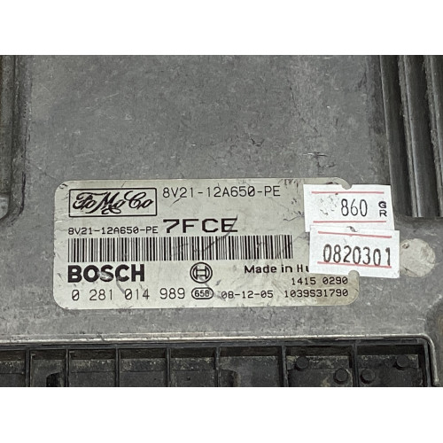 Ford Fiesta 1.6 TDCI Motor Beyni 8V21-12A650-PE 0281014989 7FCE
