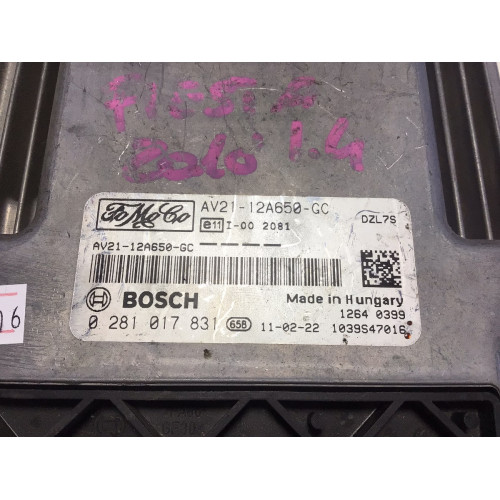 Ford Fiesta 1.4 TDCI Motor Beyni AV21-12A650-GC 0281017831
