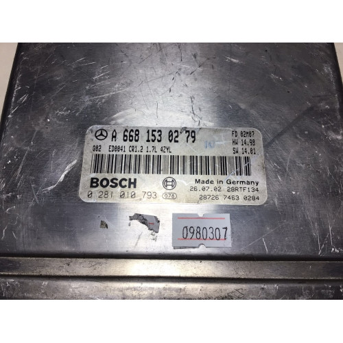 Mercedes A170 1.7 Motor Beyni 0281010793 A6681530279