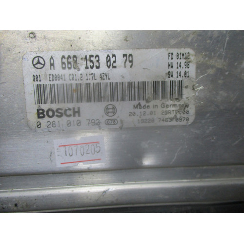 Mercedes A170 1.7 Motor Beyni 0281010793 A6681530279