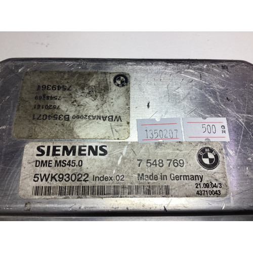 BMW E60 X3 Motor Beyni 5WK93022 7548769 MS45.0