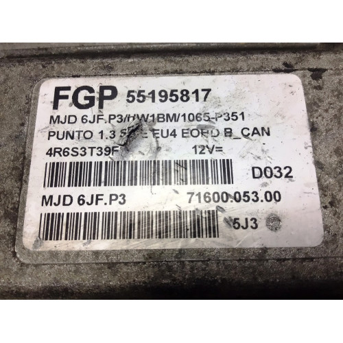 Fiat Punto 1.3 Motor Beyni MJD6JF.P3 55195817 HW1BM