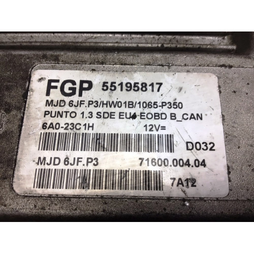 Fiat Punto 1.3 Motor Beyni MJD6JF.P3 55195817 HW01B