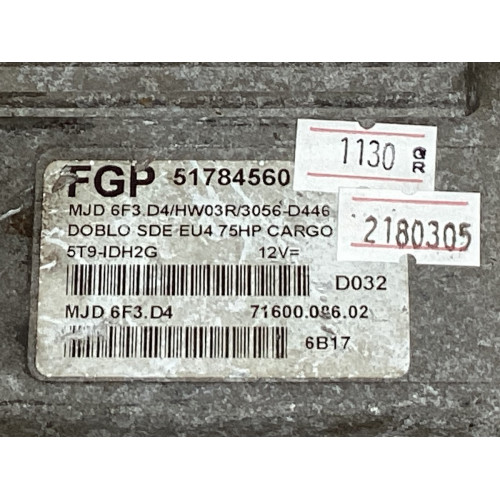 Fiat Doblo 1.3 JTD Motor Beyni MJD 6F3.D4 HW03R 51784560