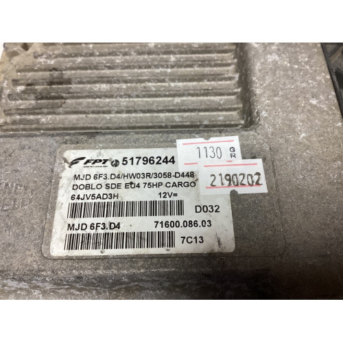 Fiat Grande Punto Motor beyni 51862589 MJD6F3.PI