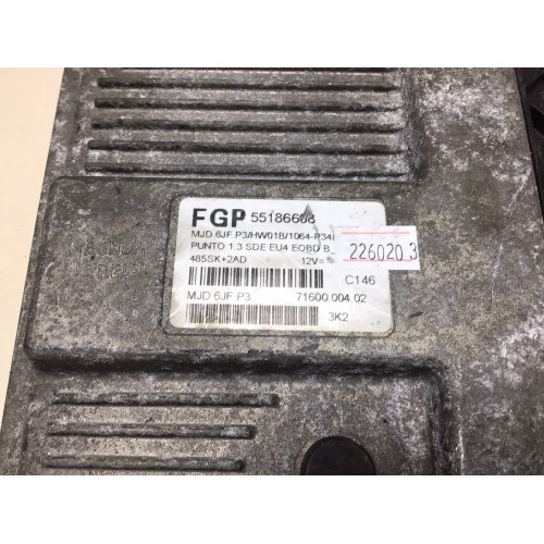 Fiat Punto 1.3 Motor Beyni MJD6JF.P3 55195817 HW01B
