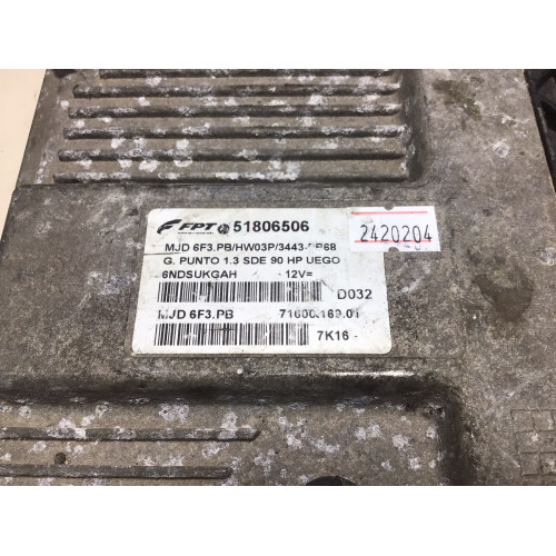 Fiat Grande Punto 1.3 Motor Beyni 51806506 HW03P MJD6F3.PB