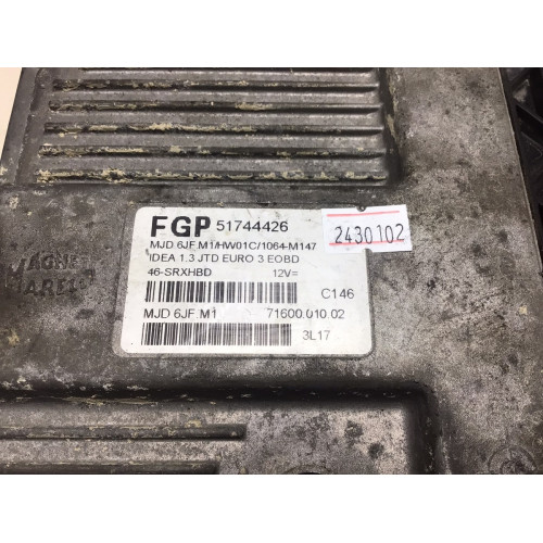 Fiat İdea 1.3 JTD Motor Beyni 51744426 HW01C MJD6JF.M1 