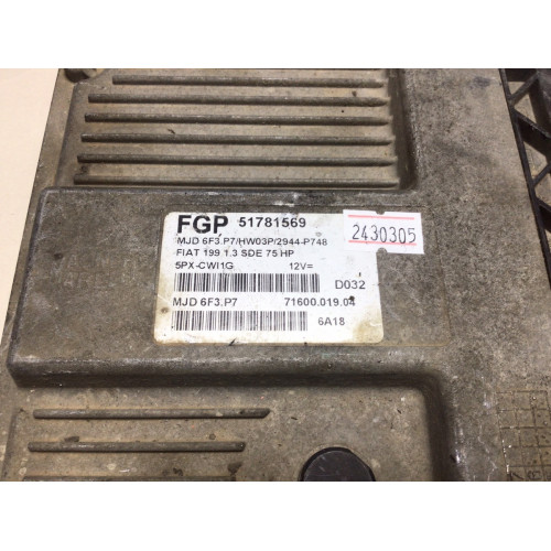 Fiat Punto Motor Beyni 51781569 MJD6F3.P7 HW03P