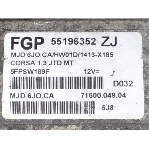 Opel Corsa 1.3 Motor Beyni MJD 6JO.CA 71600.049.03 55196352ZJ