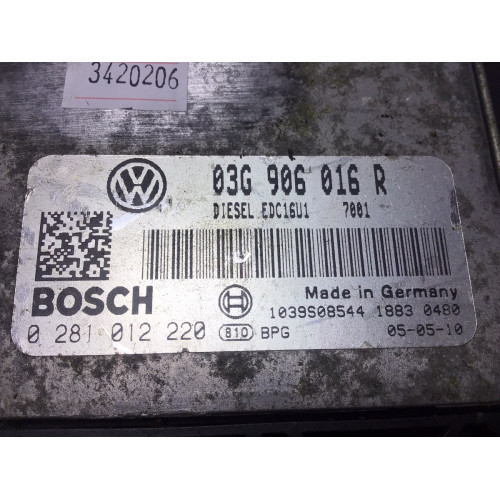 Volkswagen Golf 1.9 Motor Beyni 0281012220 03G906016R EDC16U1
