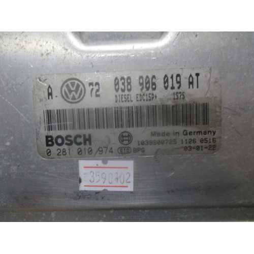 Volkswagen Golf MK 1.9 TDI Motor Beyni 038906019AT 0281010974