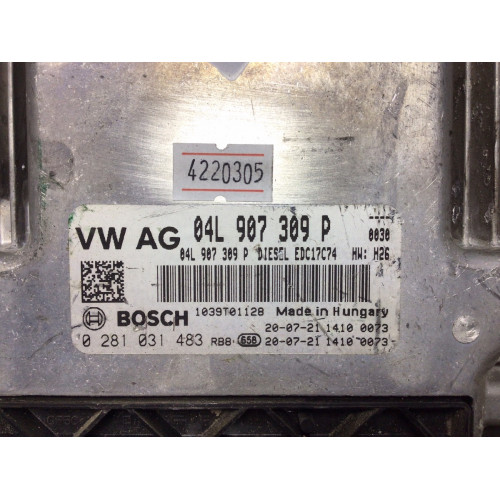 Skoda Volkswagen Motor Beyni EDC17C74 04C907309P 0281031483