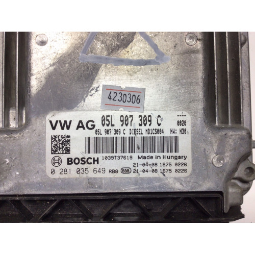 Audi A6 2.0TDI Motor Beyni 0281035649 05L907309C MD1CS004