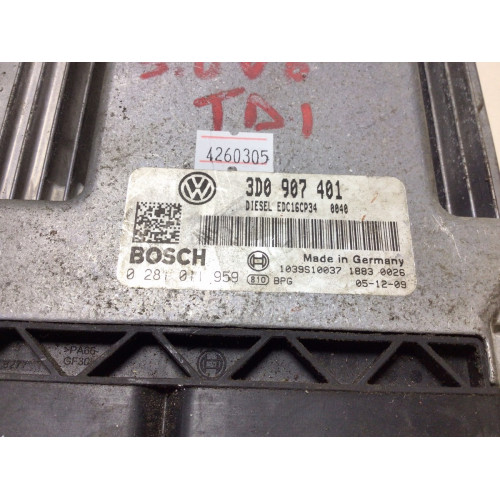 Volkswagen Phaeton Motor Beyni 0281011959 3D0907401 EDC16CP34