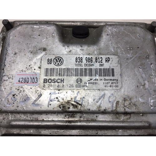 Volkswagen Golf MK14 Audi A.3 1.9 TDI Motor Beyni 0281010126 038906012AP EDC15UM+