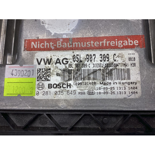 Audi A6 2.0 TDI Motor Beyni 0281035649 05L907309C MD1CS884