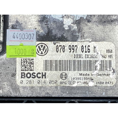 Volkswagen Transporter Caravelle Multivan Motor Beyni 070997016M 0281014050 EDC16U31