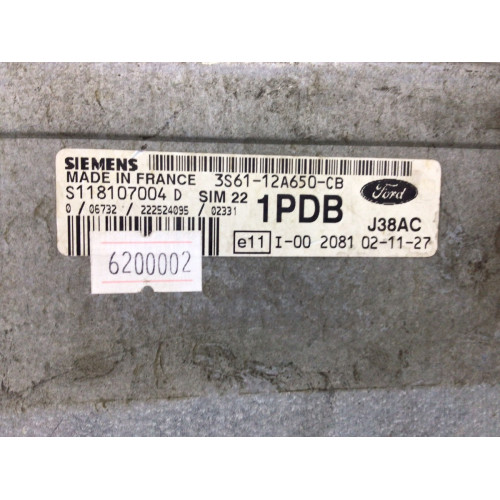 Ford Fiesta 1.2 Motor Beyni SIM22 S118107004D 3S61-12A650-CB 1PDB