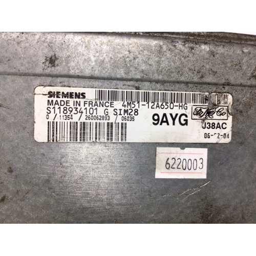 Ford Focus Motor Beyni SIM28 S118934101G 4M51-12A650-HG