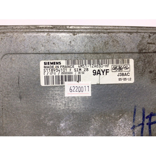 Ford Focus 1.6 Motor Beyni SIM28 S118934101F 4M51-12A650-HF 9AYF