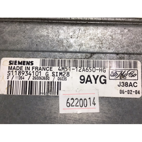 Ford Focus Motor Beyni SIM28 S118934101G 4M51-12A650-HG