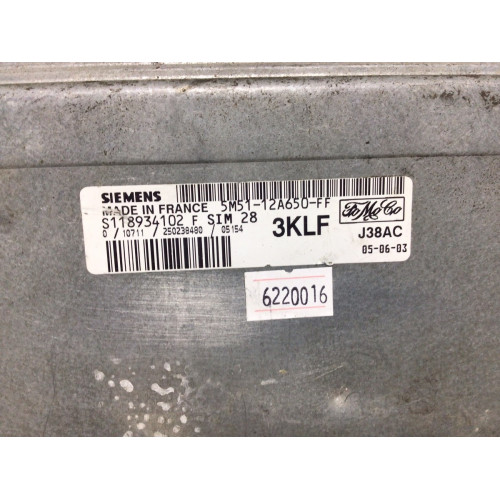 Ford Focus 1.6 Motor Beyni 5M51-12A650-FF S118934102F SIM28