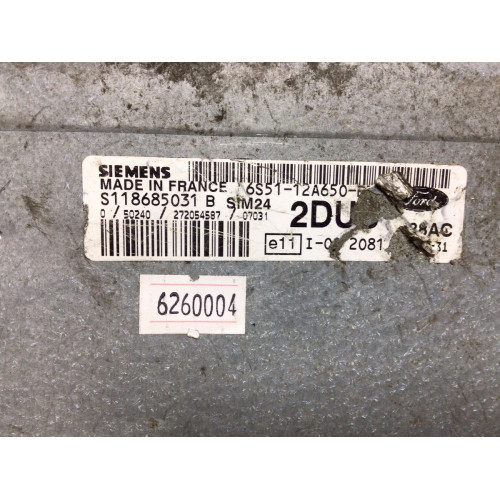 Ford Ka Motor Beyni S118685031B SIM24 6S51-12A650BB