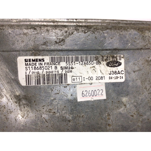 Ford Ka Motor Beyni S118685021B SIM24 5S51-12A650-BB