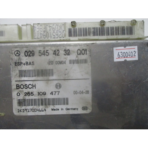 Mercedes W168 A160 Esp Bas Beyni 0265109477 0295454232