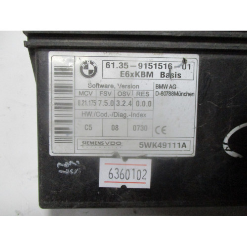 BMW E60 Gövde Kontrol Modulü 61.35-9151516-01