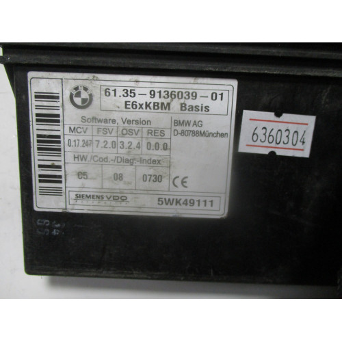 BMW E60 M5 Konfor Beyni 61.35-9136039-01 5WK49111 