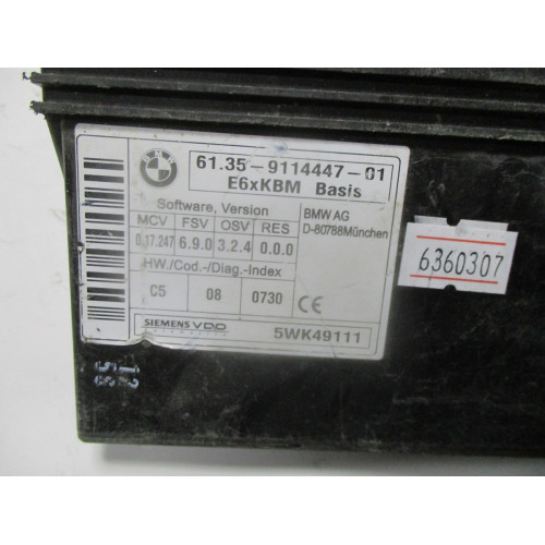 BMW E60 Gövde Kontrol Modulü 61.35-9114447-01 5WK49111