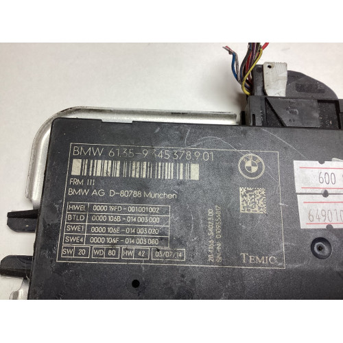 BMW F10 Kontrol Modülü 61.35-9345378.9.01 28.4166-5402.3.00