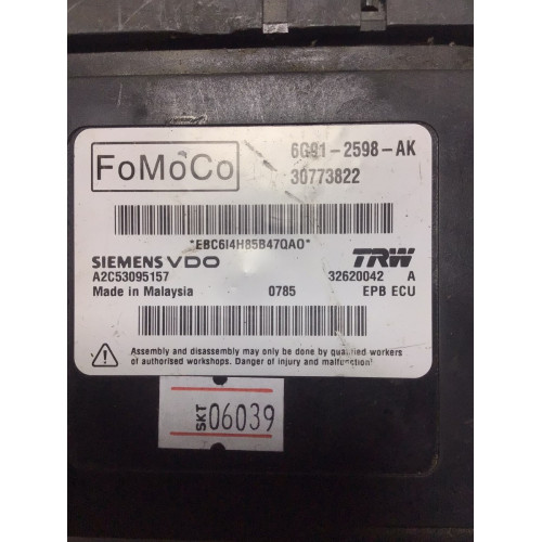 Volvo XC40 Elektronik E-Fren Kontrol Modülü 6G91-2598-AK 30773822