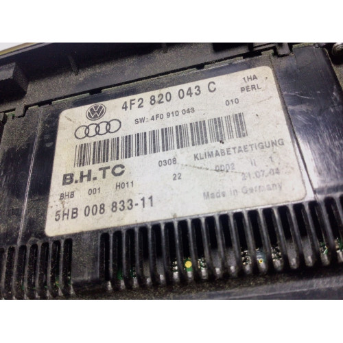 Audı A6 C6 2004 Klima Konrol Paneli 4F2820043C 5HB008833-11 4F0910043